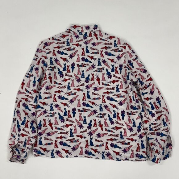 Prada Italian Silk Printed Button-Down Shirt - Picture 5 of 8